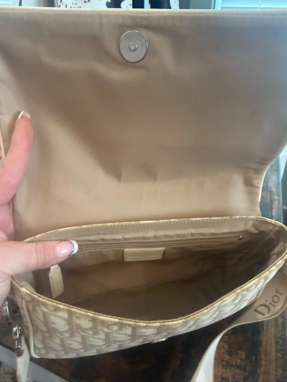 Dior Beige Trotter Floral-Embroidered Crossbody w/COA & Matching Wallet BOD1024 - Picture 8 of 16